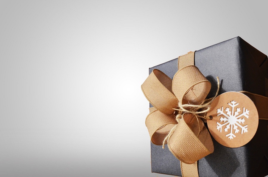 Tech Gifts For Men Black Gift with Gold Ribbon