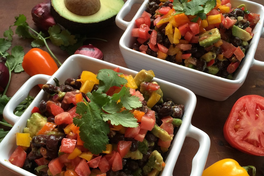 Dairy Free Diet Meals Overhead View of Two Bowls with Cowboy Caviar in Them
