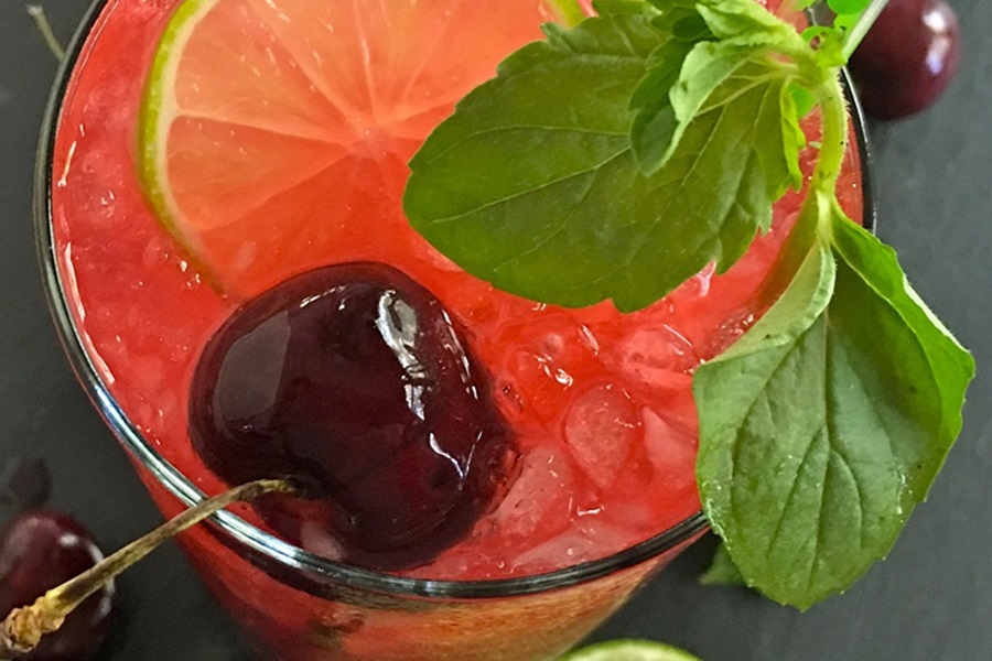 Cherry Blackberry Mojito Recipe Close Up of a Cherry Blackberry Margarita