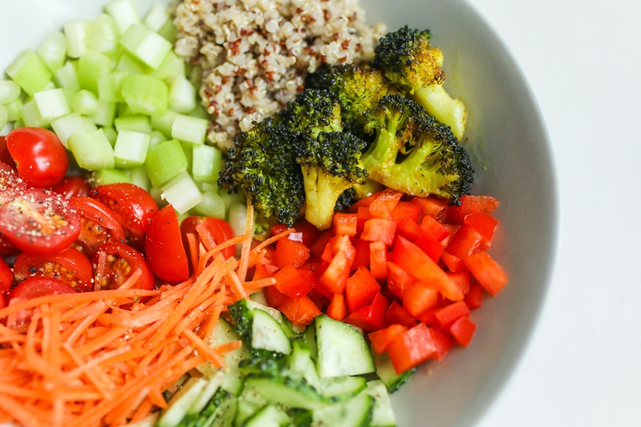 2B Mindset Veggies Most Breakfast Ideas Close Up of a Plate of Chopped Veggies
