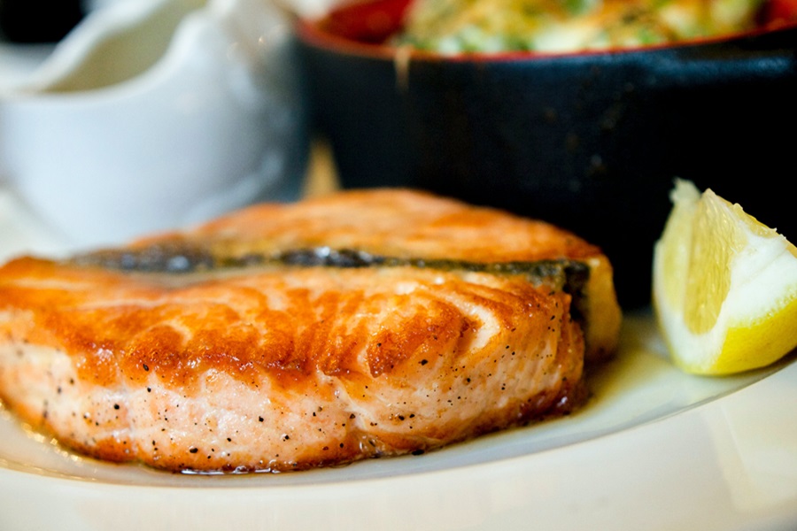 Intermittent Fasting 168 Foods to Eat Close Up of a Plate of Salmon