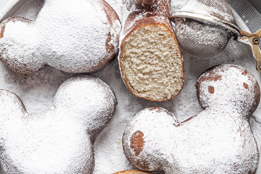 Copycat Disneyland Beignets Recipe Overhead View of a Plate of Beignets