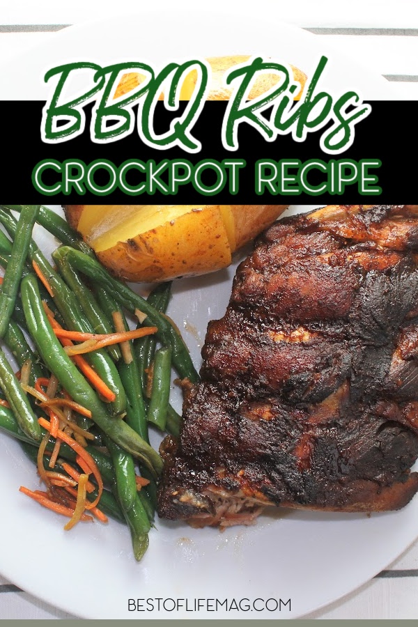 This super easy Crockpot BBQ ribs recipe makes such flavorful and tender ribs, you may never fire up the grill again! Easy BBQ Ribs Recipe | Best BBQ Ribs Recipe | Crockpot BBQ Ribs Recipe | Slow Cooker BBQ Ribs Recipe | Best Crockpot Recipes | Best Slow Cooker Recipes | Easy Crockpot Recipes | Crockpot Dinner Recipes
